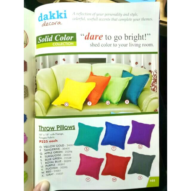 Dakki Giftable Solid Color Throw Pillow Size 18 X18 Shopee