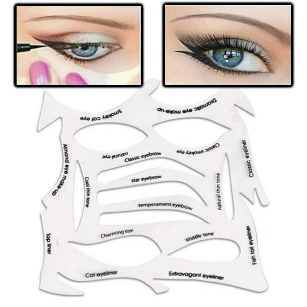 Eyeliner Stencils Makeup Cat Wing Eyebrow Helper Beginners Eye Shaper ...