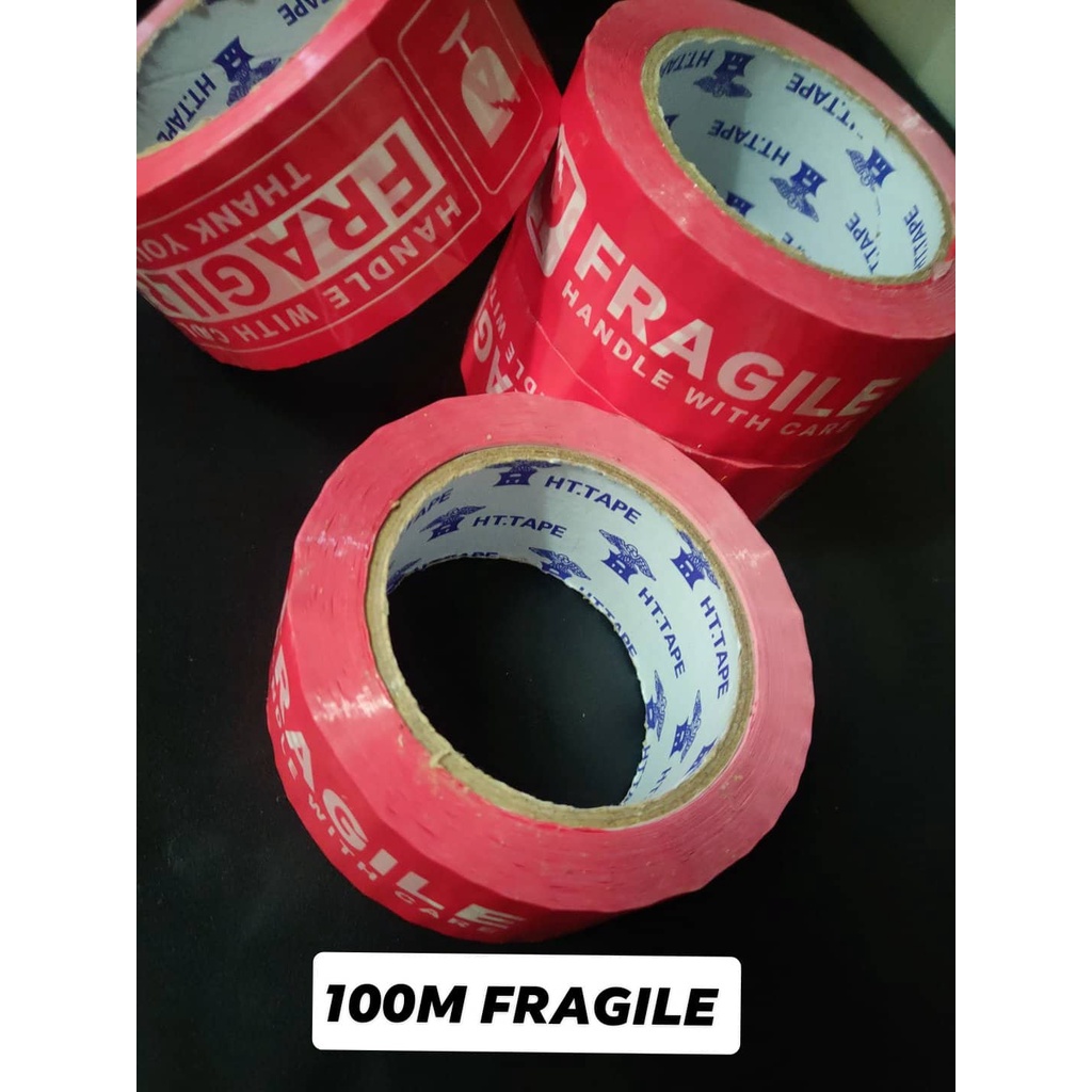 PACKAGING TAPE FRAGILE 100M/200M Tape Big Roll Sealing Tape Long
