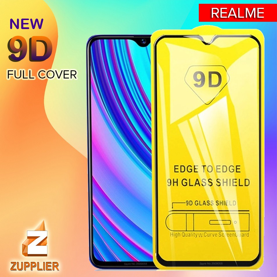 Realme 5 / 5i / 5 Pro / 6i / 6 / 6 Pro Tempered Glass 9D Full Cover