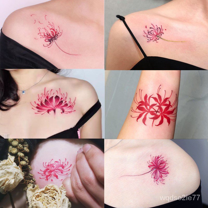 ▥♗♟ 1 pet. 3 d flower tattoo paste the red spider lilies spread unendingly  tattoo Out of stock | Shopee Philippines