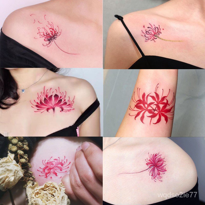 1 Pet 3 D Flower Tattoo Paste The Red Spider Lilies Spread Unendingly Tattoo Tattoo Paste Wat1 Shopee Philippines