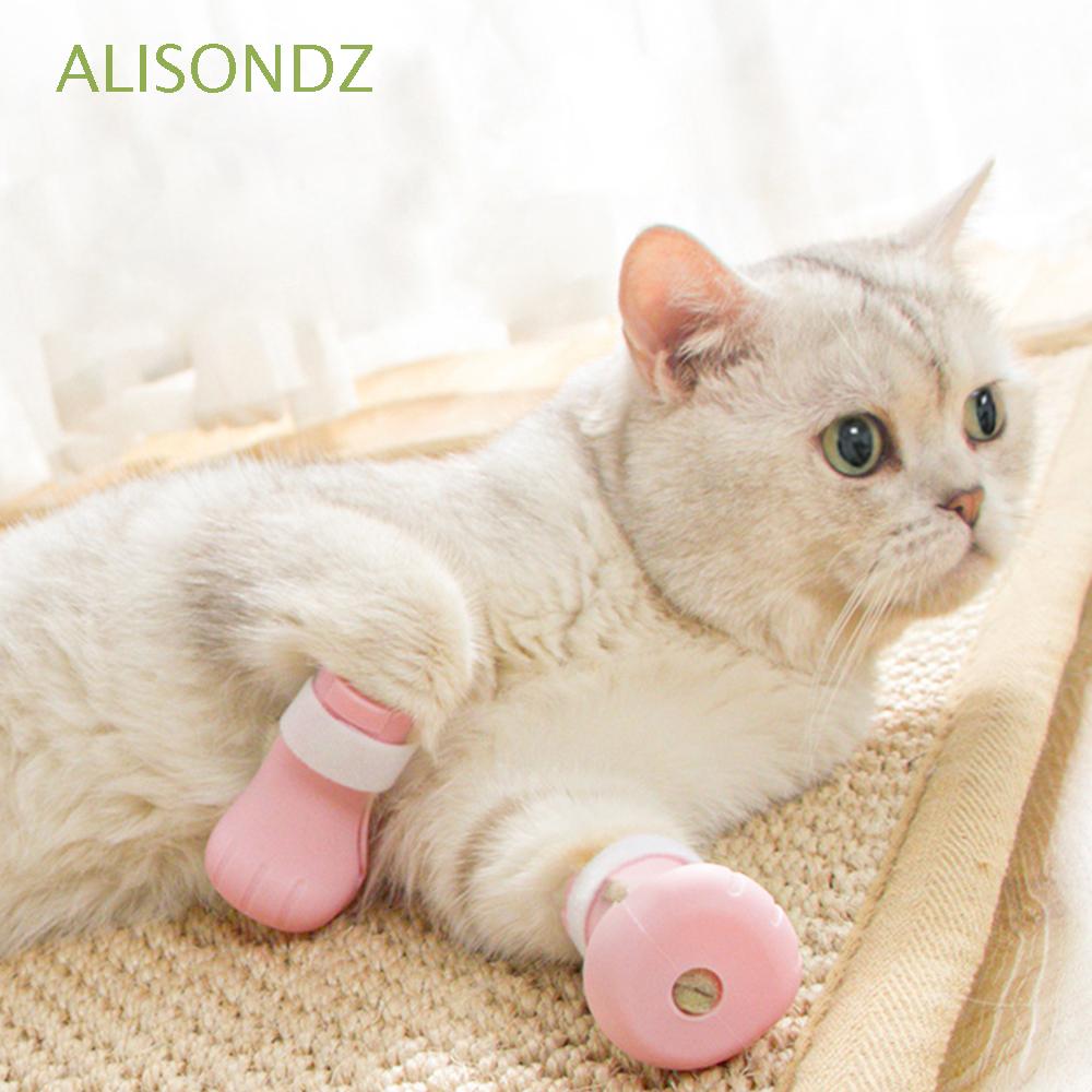 ALISONDZ Silicone Cat Shoes Foot Cover Claw Shoes Cat Foot Cover 4PCS