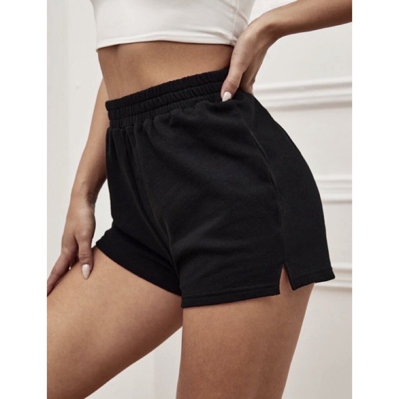 Just Black - Shorts With Side Slit Detail