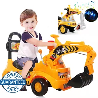Children's excavators can sit and ride engineering vehicles, large music, twisting cars, excavators,