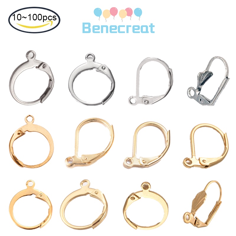 10pc to 100pc 304 Stainless Steel Leverback Earring Findings with Loop