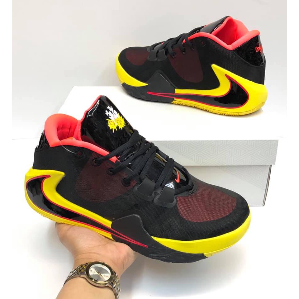 Nike Zoom Freak 1 Black/Yellow/Red Men's Sneakers Giannis ...