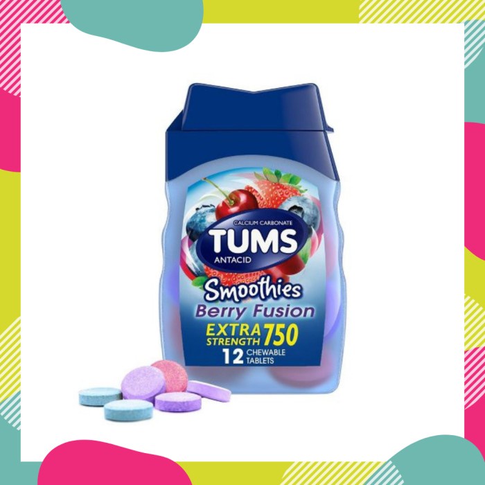 Tums BERRY FUSHION SMOOTHIES EXTRA STRENGTH 750 12CT Latest MAAG