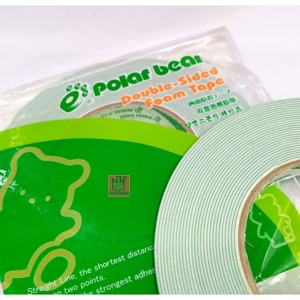 Polar Bear Double Sided Foam Tape 5 Meters Double Sided Tape 12mm 18mm 24mm Dst Adhesive Shopee Philippines