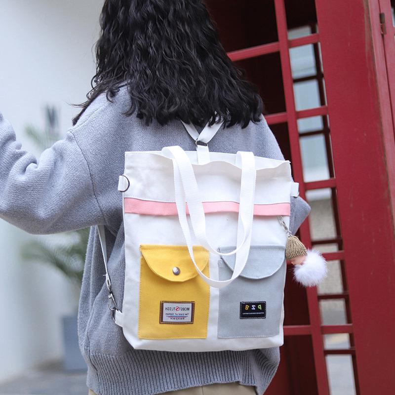 Fashion Women's Canvas Backpack Bags Rucksacks Adjustable Strap Zipper Shoulder Handbags Tote Bags