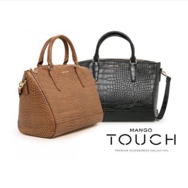 croc effect bag mango