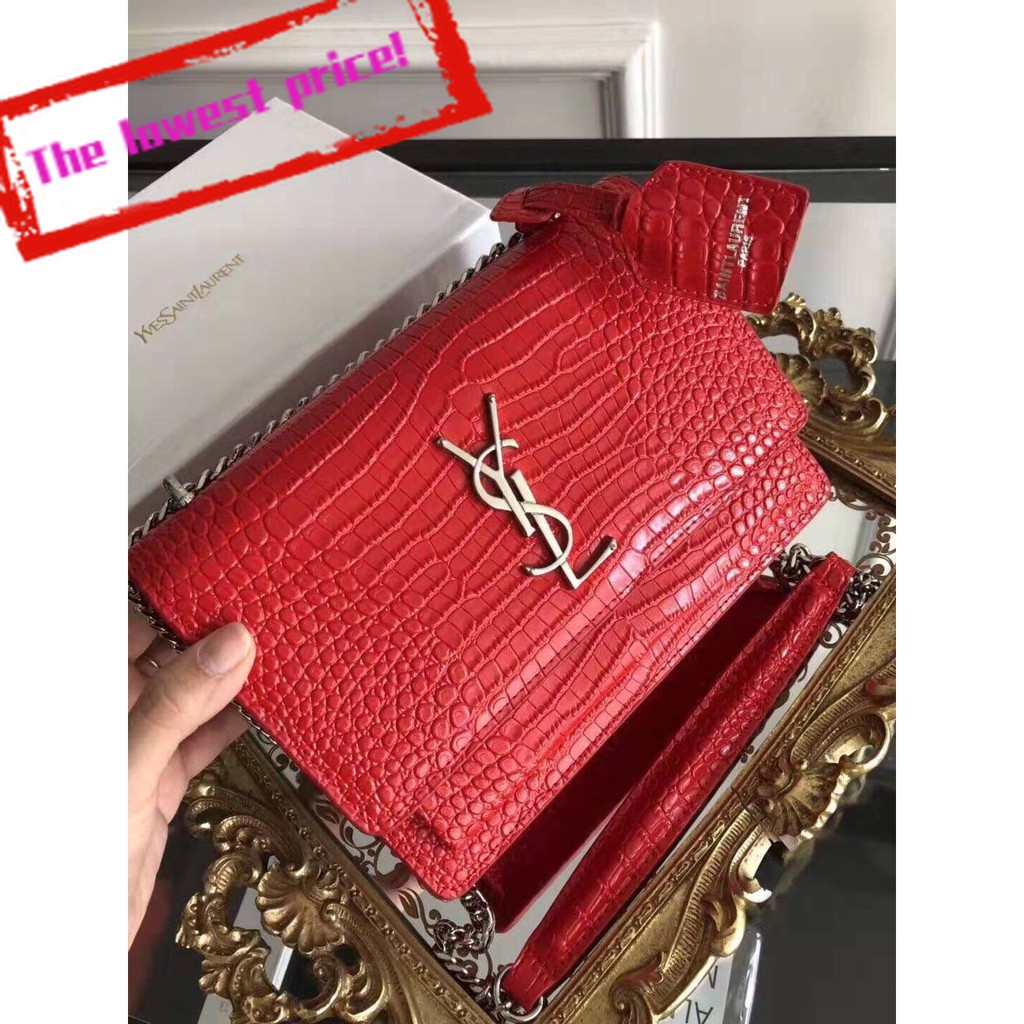 ysl red velvet bag