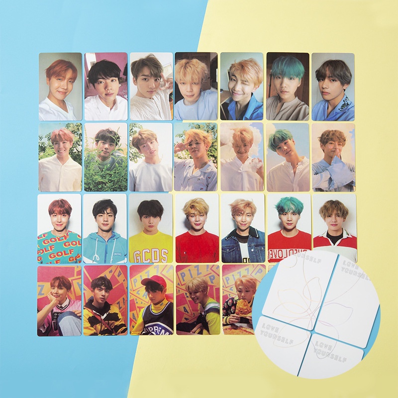 Kpop Bangtan Boys Love Yourself Her Same Photo Cards Backs With Shiny 