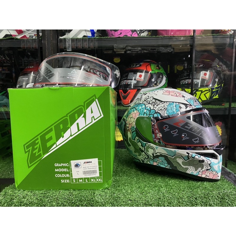 zebra-fullface-helmet-sapporo-white-gree-shopee-philippines