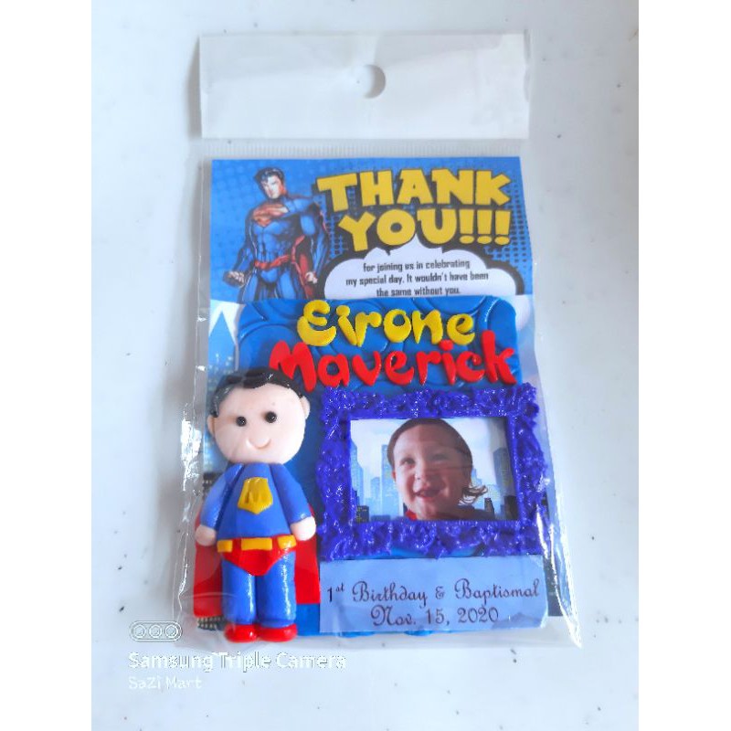 PERSONALIZED REF MAGNET SOUVENIR FOR BIRTHDAY BAPTISMAL SUPERMAN DESIGN ...