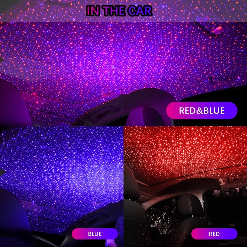 Car Party Blue Ceiling and More- Plug and Play 【New Version】USB Star Light Sound Activated Projector Aevdor Auto Roof Romantic Star Lights USB Night Light for Bedroom 4 Lighting Effects