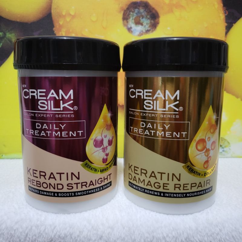 Cream Silk Keratin Daily Treatment Rebond Straight/Damage Repair 650mL
