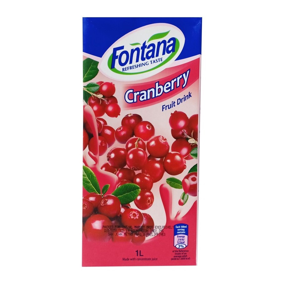 Fontana Cranberry Juice 1 Liter Shopee Philippines
