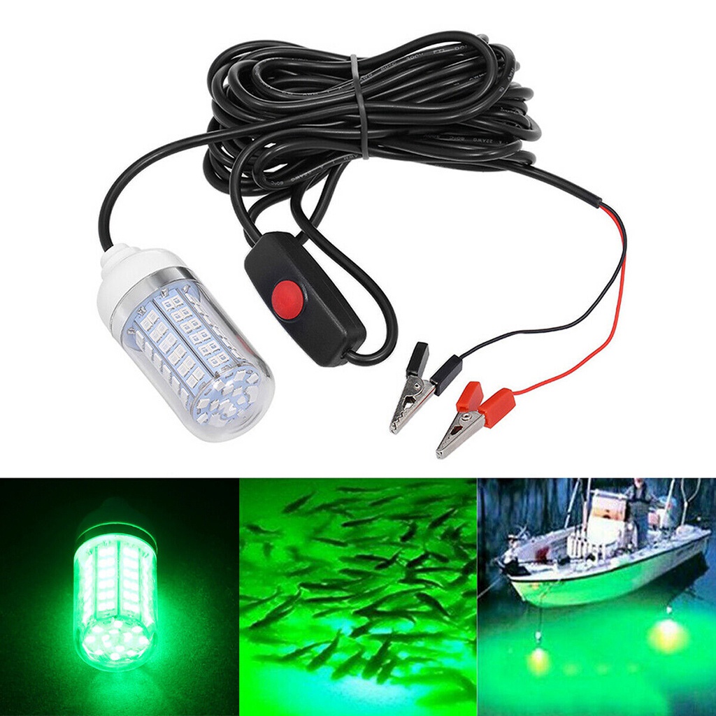 [COD&READY STOCK]12V Underwater LED Green Light Submersible Fishing