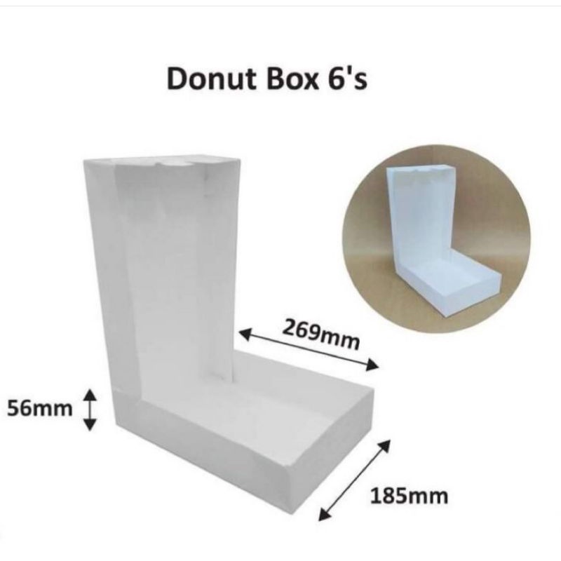 White Donut Box 6s (1pc) Shopee Philippines