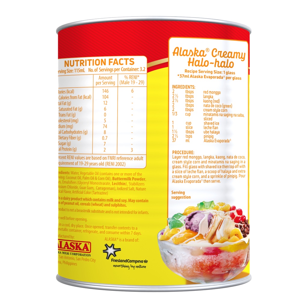 Alaska Condensed Milk Nutrition Facts Home Alqu