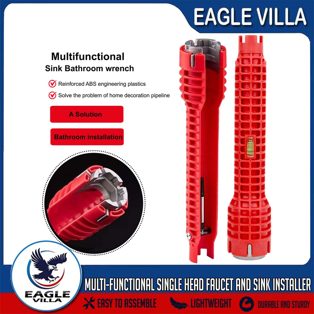 Faucet and Wrench Installer Multifunctional Pipe Wrench Plumbing Tool