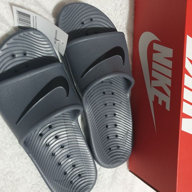 nike kawa slide gray