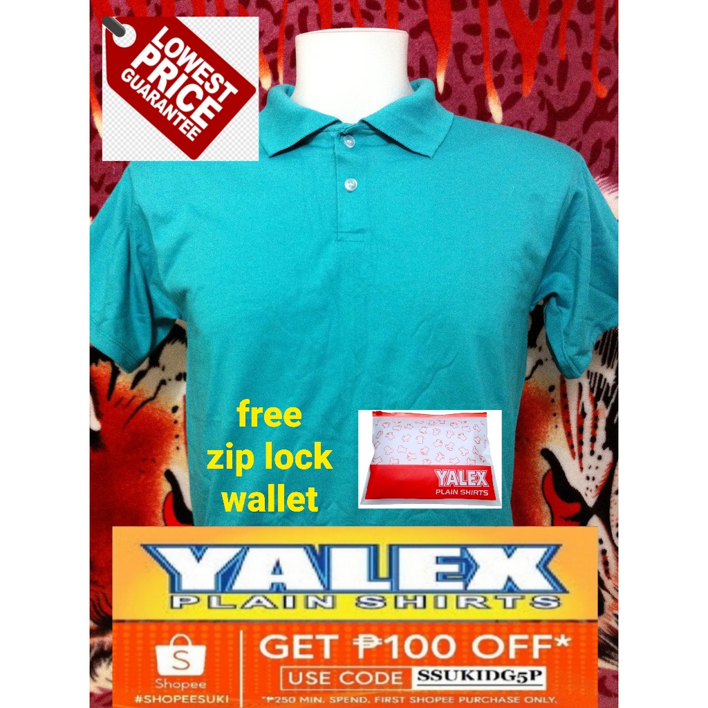 Yalex Plain Polo Shirt Turquoise with Collar NO MINIMUM adult