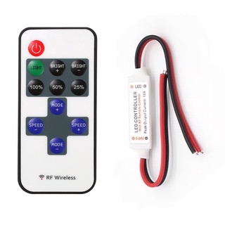 RF Remote Control DC 12V 11 Button Mini Dimmer Switch for 5050 3528 5630 Monochrome LED Strip