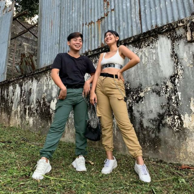 side belt pants