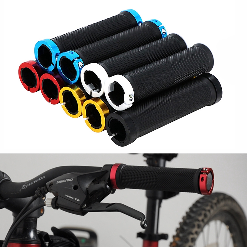 blue mountain bike grips