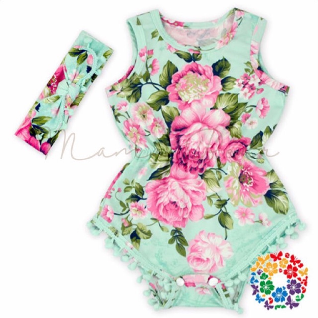 floral baby romper