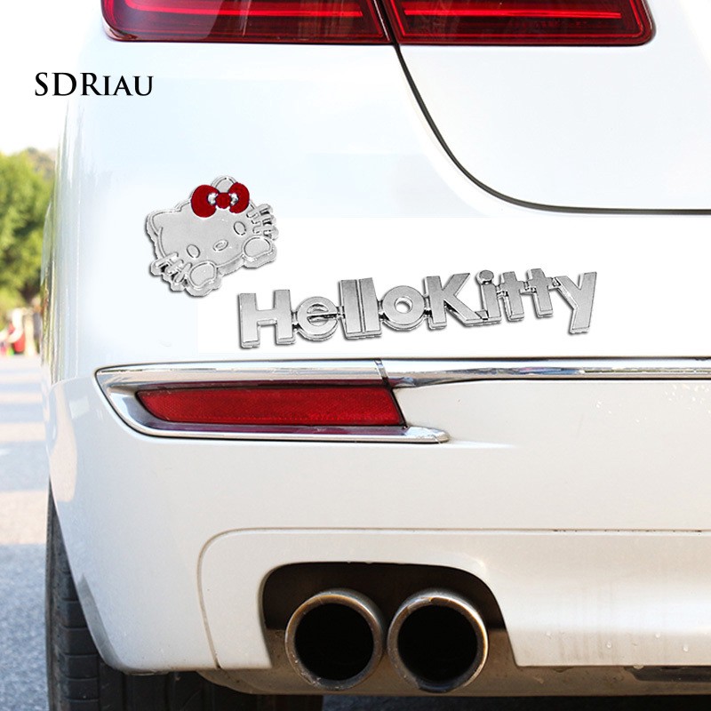 Hot Sales 2pcs Set Cute Cartoon Hello Kitty Metal Car Trunk Body