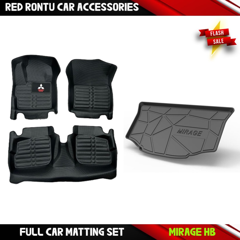 Mitsubishi Mirage Hatchback Full Car Matting Set Diamond Deep Dish