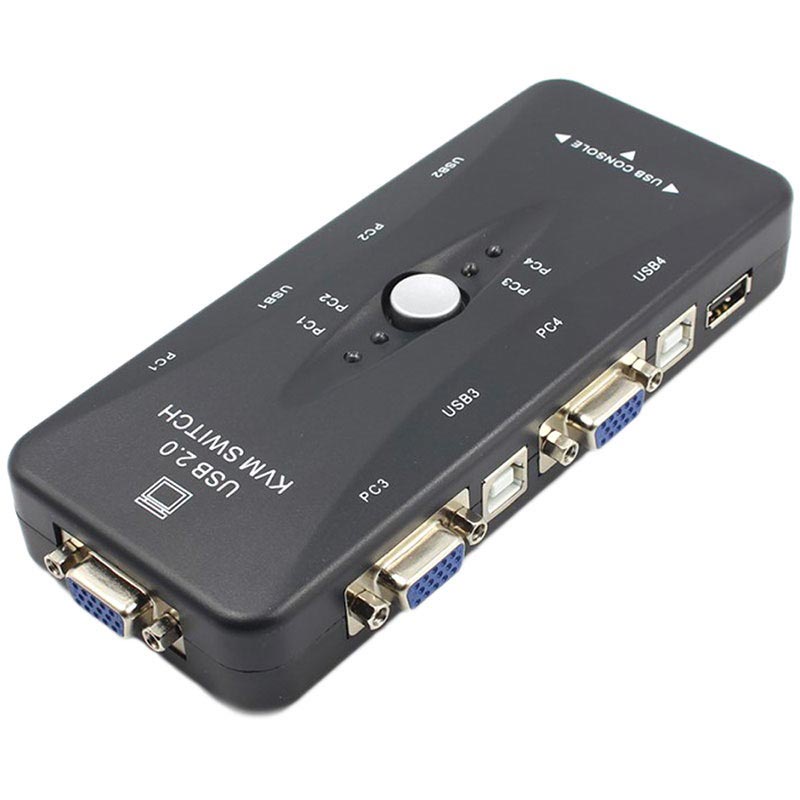 4Port USB 2.0 KVM VGA Switch PC Keyboard Mouse (1210) | Shopee Philippines