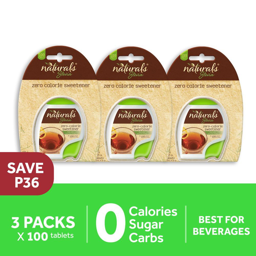 NATURALS STEVIA 3 packs x 100 tablets, Zero Calorie Sweetener, Stevia