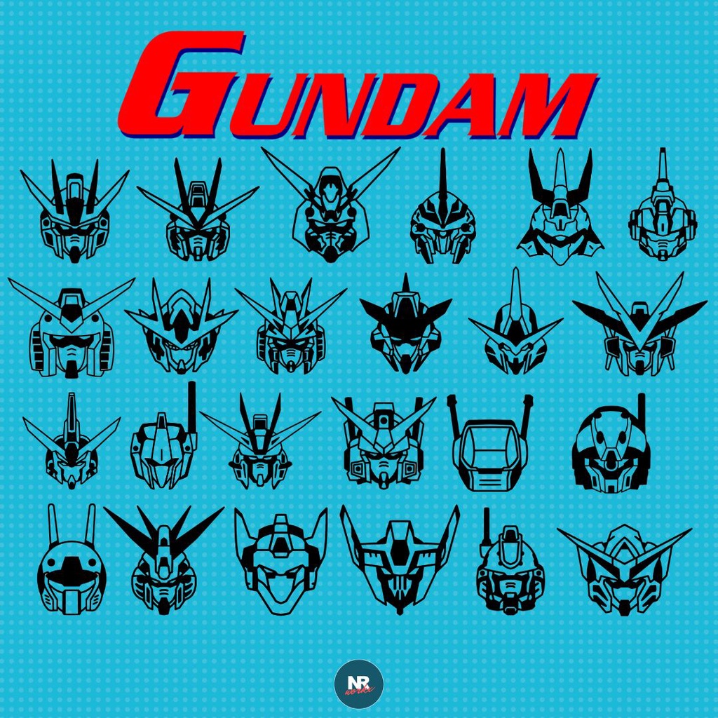 [Black 01] Gundam Gunpla Mobile Suit Head Vinyl Decal/Sticker Shopee