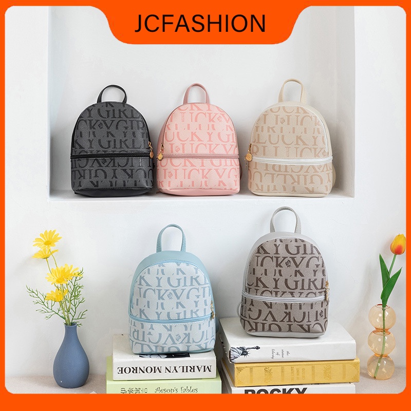 JC Fashion trend casual printed backpack Shopee Philippines