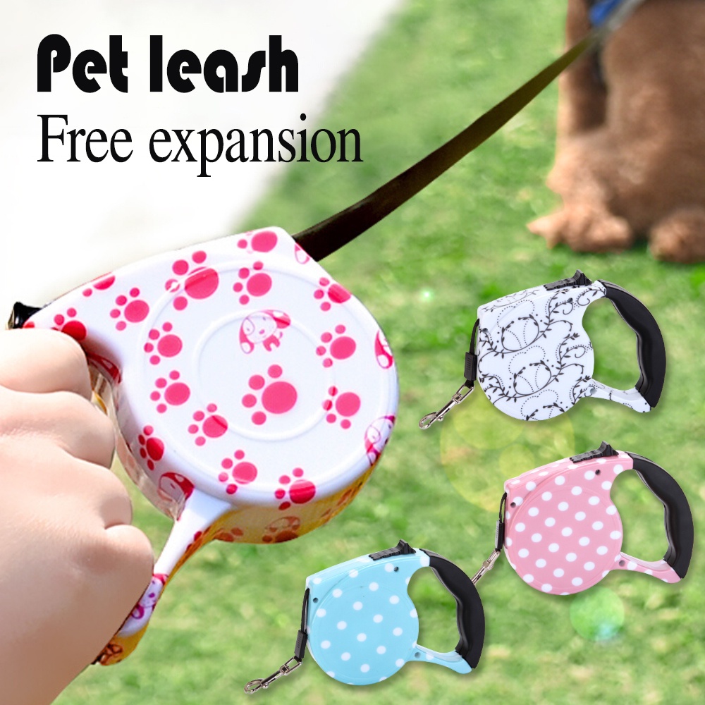 5m Retractable Dog Leash Collar Dog Cat Leash with Harness Pet Walking