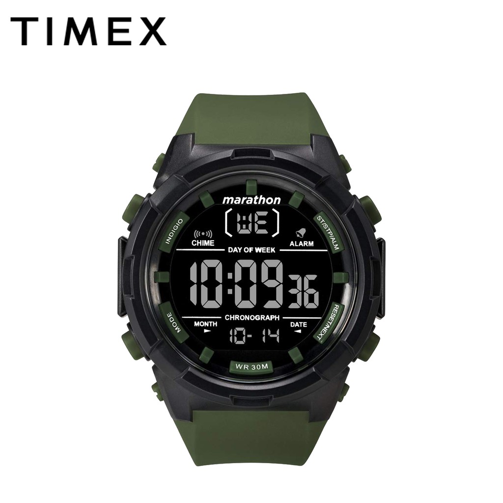 Timex Marathon Olive Green Rubber Digital Watch For Men TW5M22200 SPORTS |  Shopee Philippines