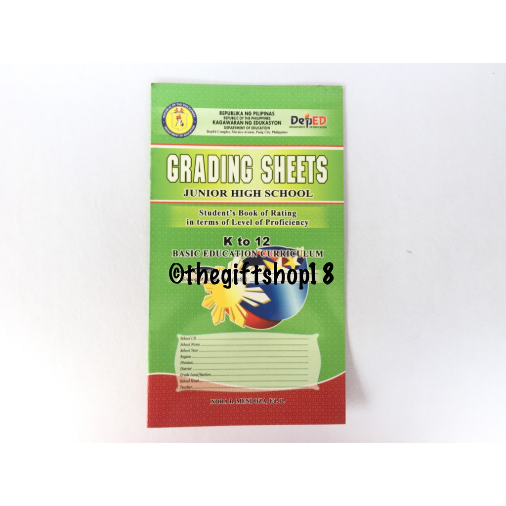 Grading sheets junior high school shopee philippines