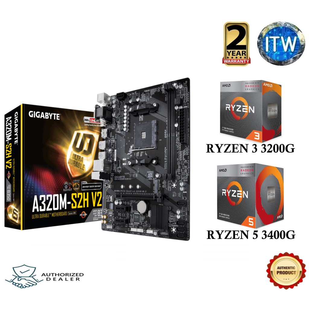 Gigabyte A3m S2h V2 Amd Ryzen Bundle Ryzen 3 30g Ryzen 5 3400g Shopee Philippines