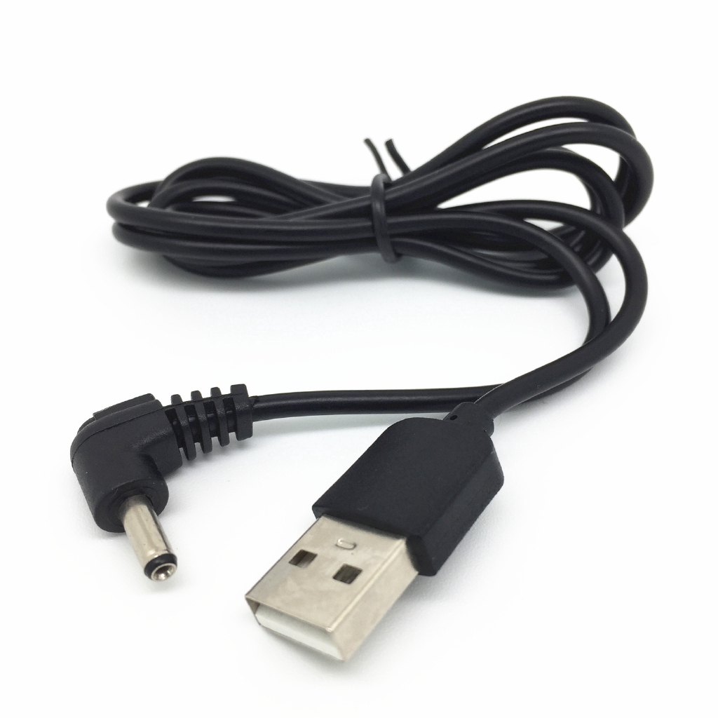 White/black 90 Angle PC USB Male To 5V DC 3.5mm X 1.35mm Barrel