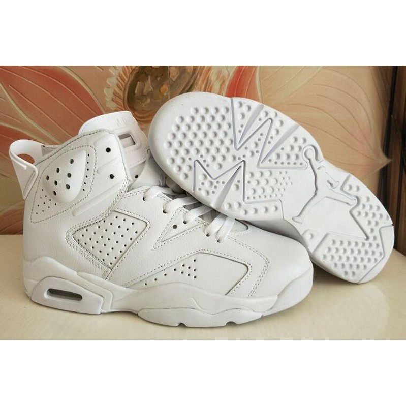 Nike Air Jordan 6 Triple White | Shopee 