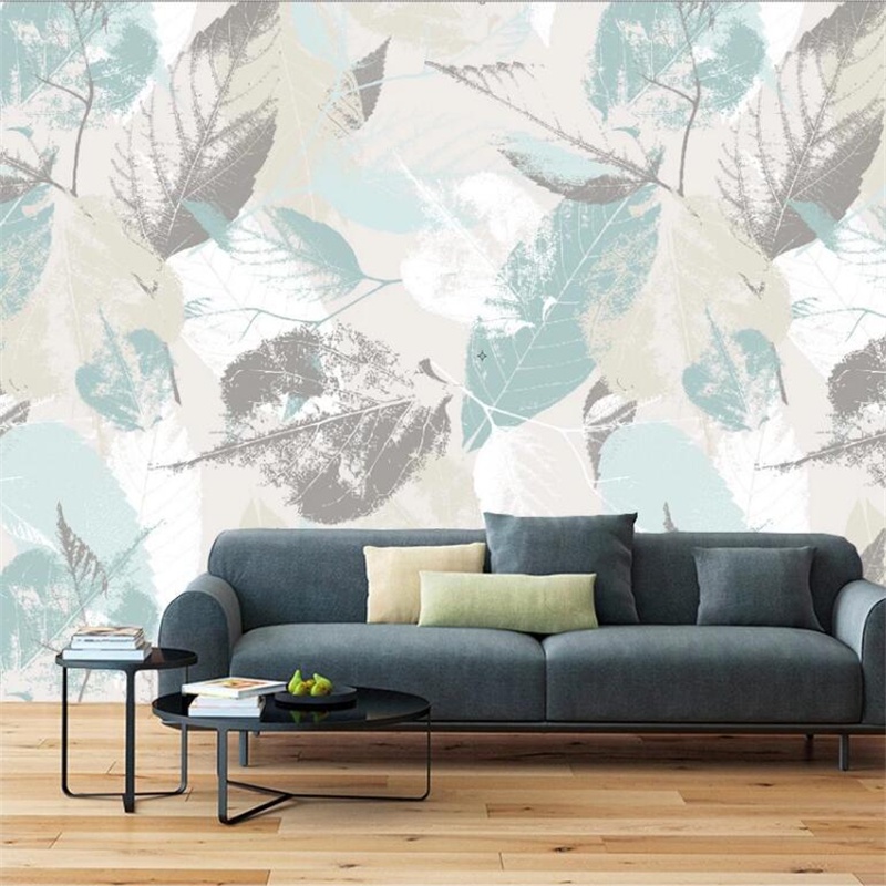 Customized Wallpaper 3d Nordic Hand-painted Tropical Plant Mural Simple  Leaf Petal TV Background | Shopee Philippines