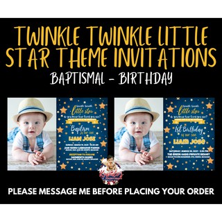 Twinkle Twinkle Little Star Baptismal and Birthday Invitation | Shopee  Philippines