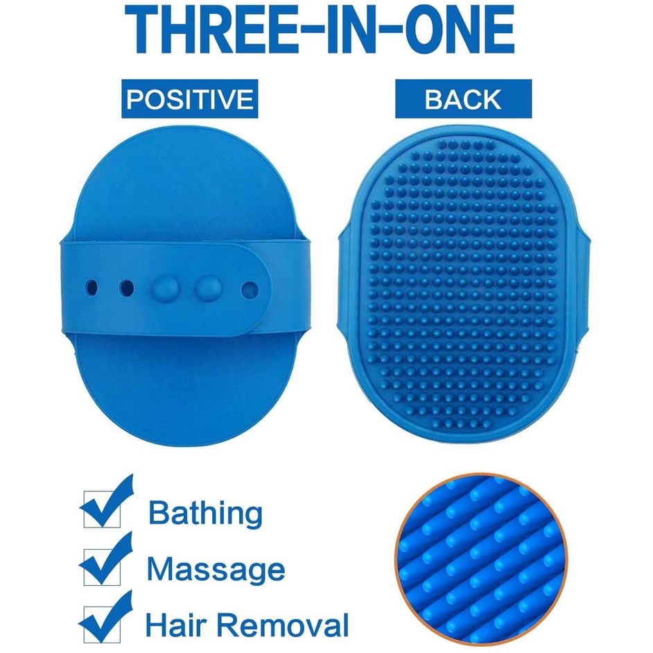 Dog New Grooming Pet Shampoo Brush | Soothing Massage Rubber Bristles Comb for Dogs & Cats Washing