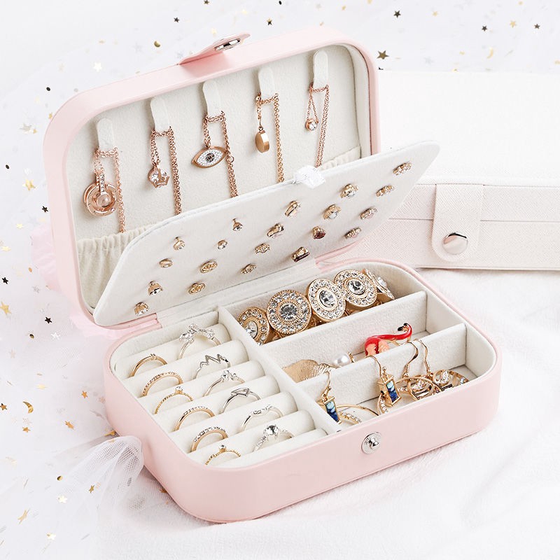 Jewelry Organizer Travel Case Boxes Portable Jewellery Box Zipper