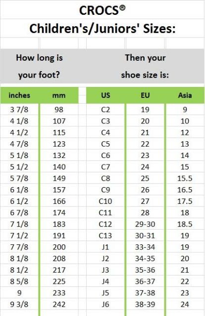 C4 size in online crocs