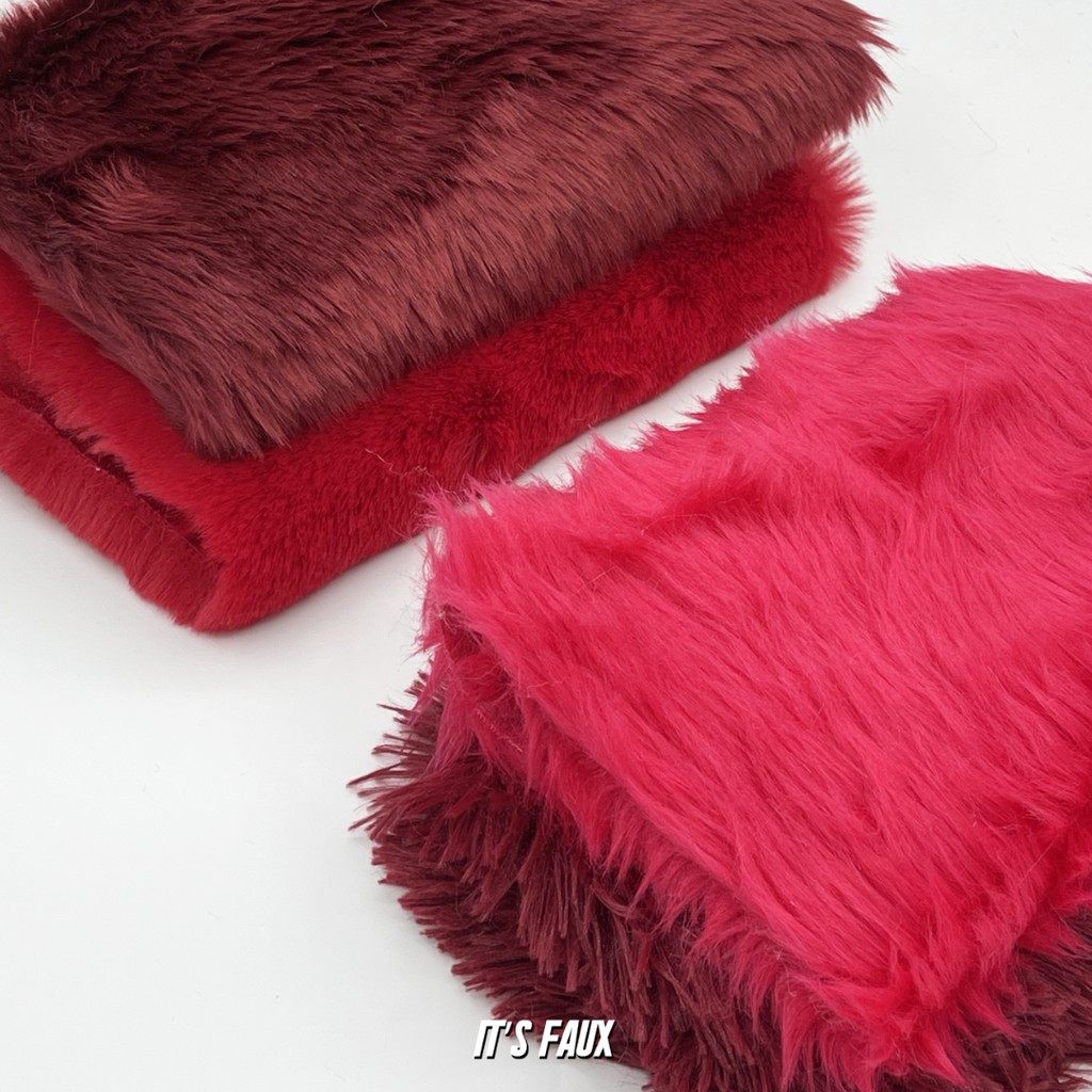 ALL RED Faux Fur Fabric Table Runner itsfauxph | It's Faux PH